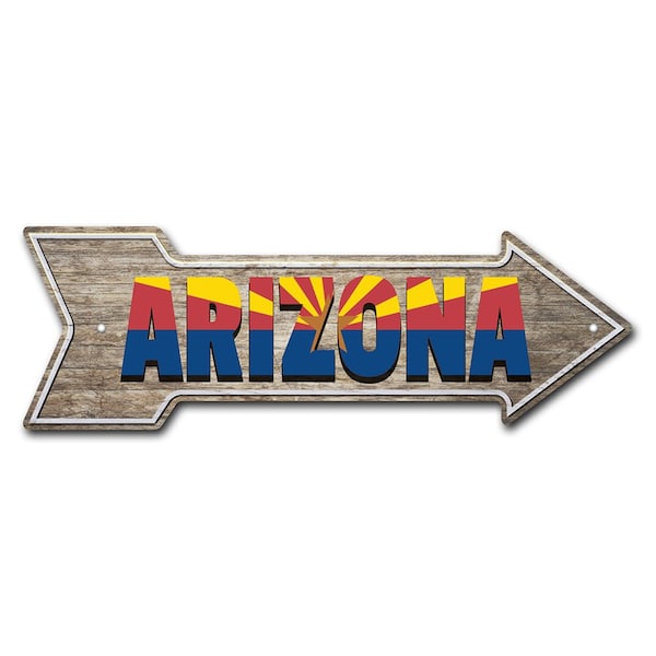 Arizona Arrow Sign Funny Home Decor 24in Wide
